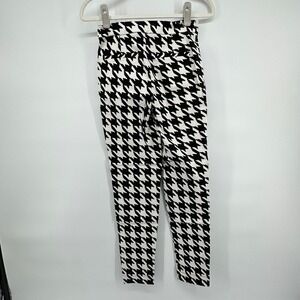 Forever 21 Houndstooth Stretch Skinny Midrise Pants‎ Black White Womens S Career